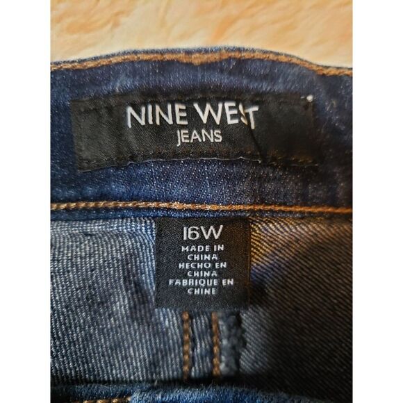 Nine West Womens Denim Jeans‎ 16W Blue Curvy Straight Flat Front High Rise - Picture 6 of 14